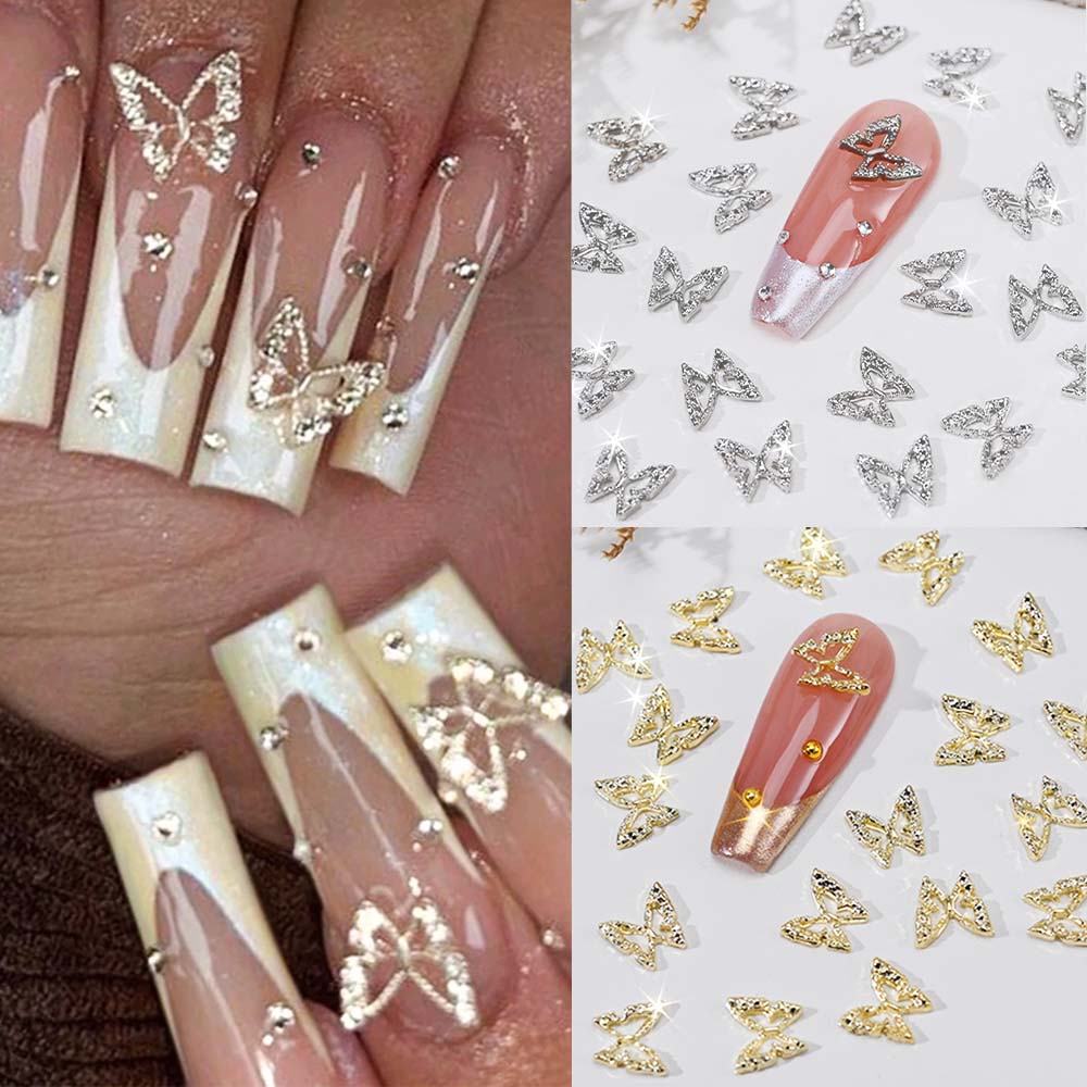 Nail Art Valentines Day - 20 adet 3D Zarif Hollow Kelebek