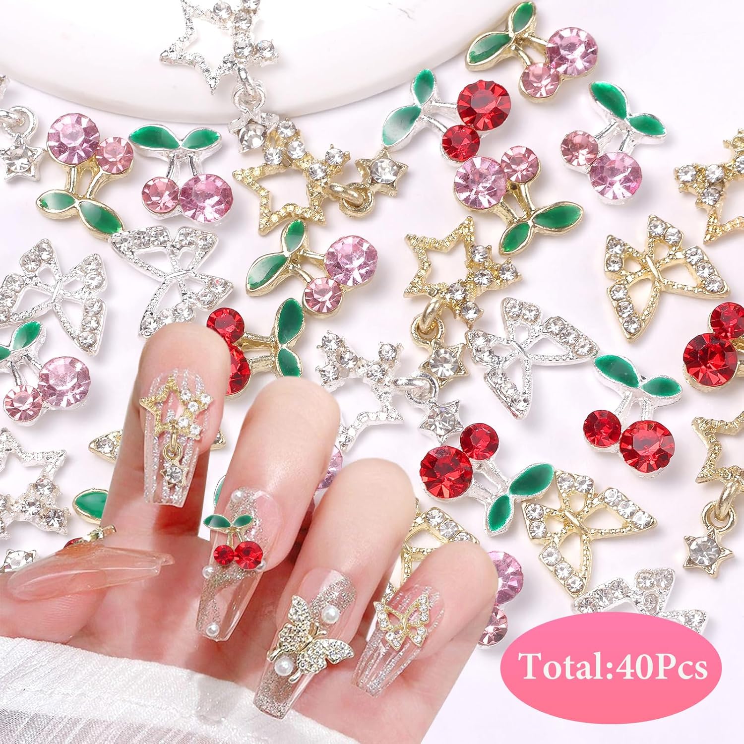 40 Adet Alaşım Tırnak Taşlar T - Nail Art Valentines Day incelemesi ve fiyatı