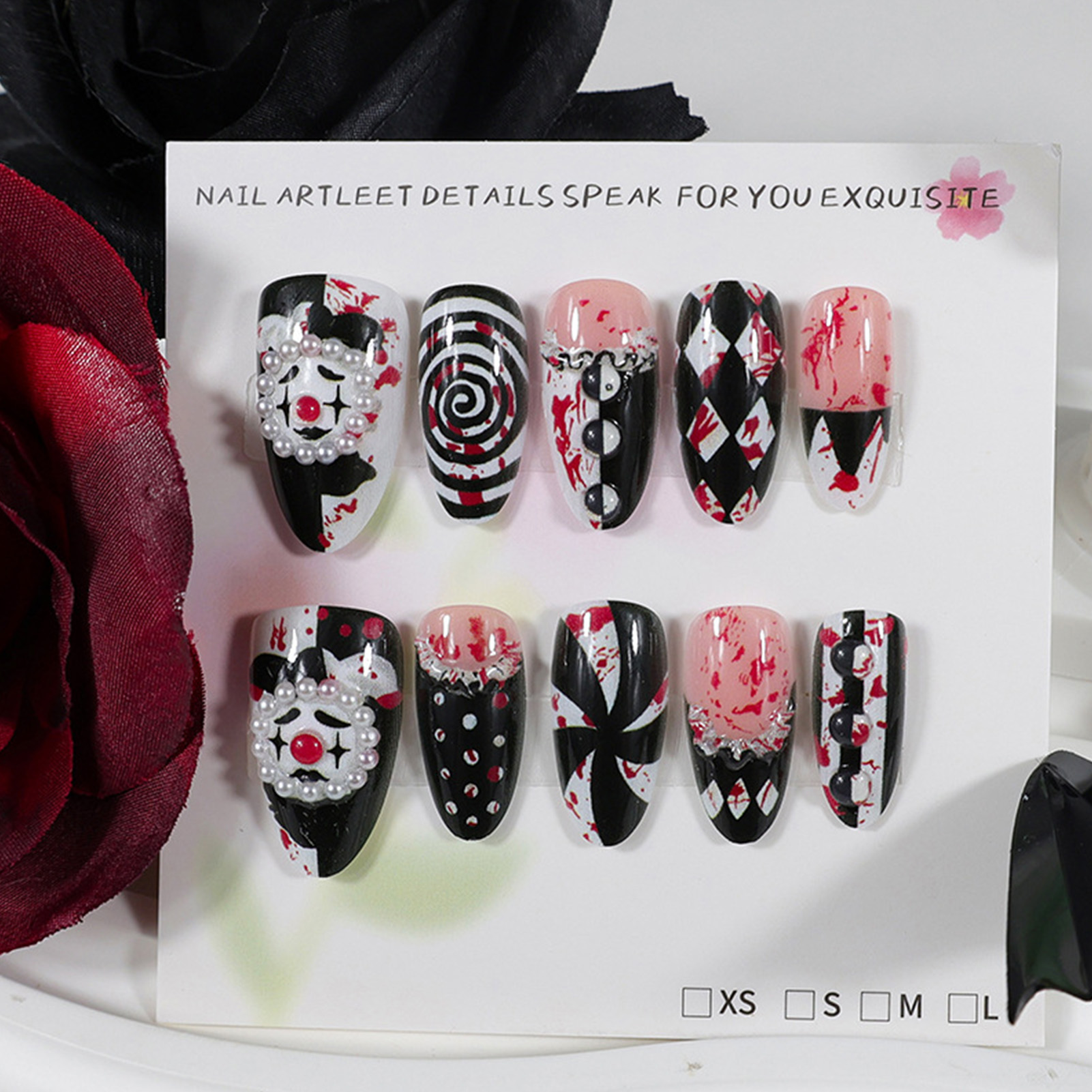 30 adet Komik Koyu Palyaço Des - Nail Art Press On incelemesi ve fiyatı