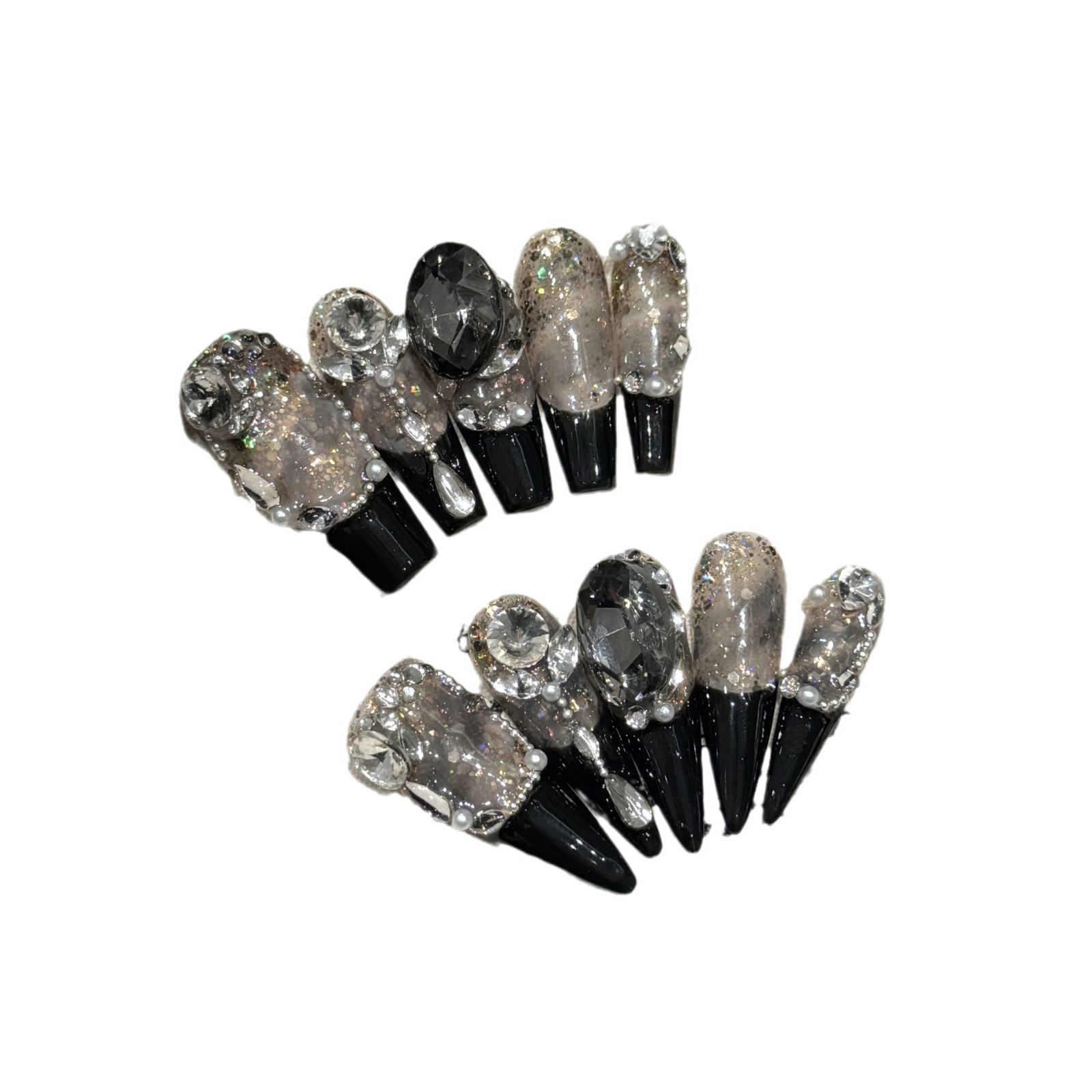10 adet siyah fransız tarzı tı - Nail Art Press On incelemesi ve fiyatı